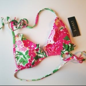 Ralph Lauren floral ruffle bikini top,(runs small)